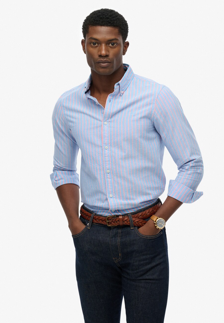 Рубашка Slim Fit на пуговицах Superdry Oxford, Pastel Blue — фото 3