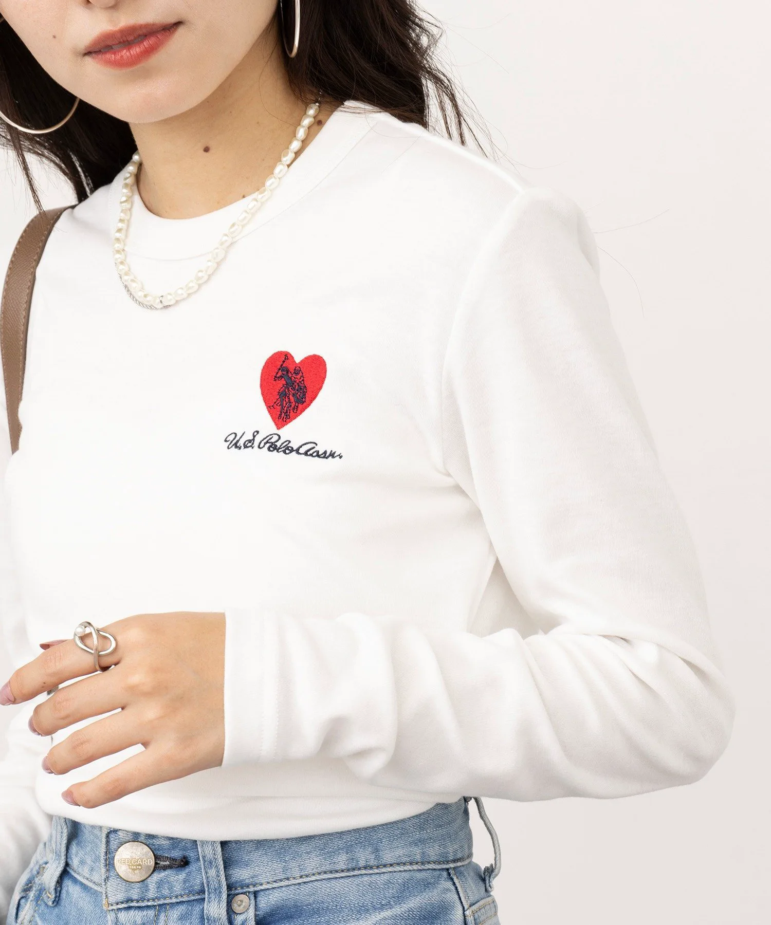 Футболка с длинным рукавом и вышивкой в виде сердца от US POLO ASSN./Beauty Smooth. U.S. Polo Assn., WHT — фото 2