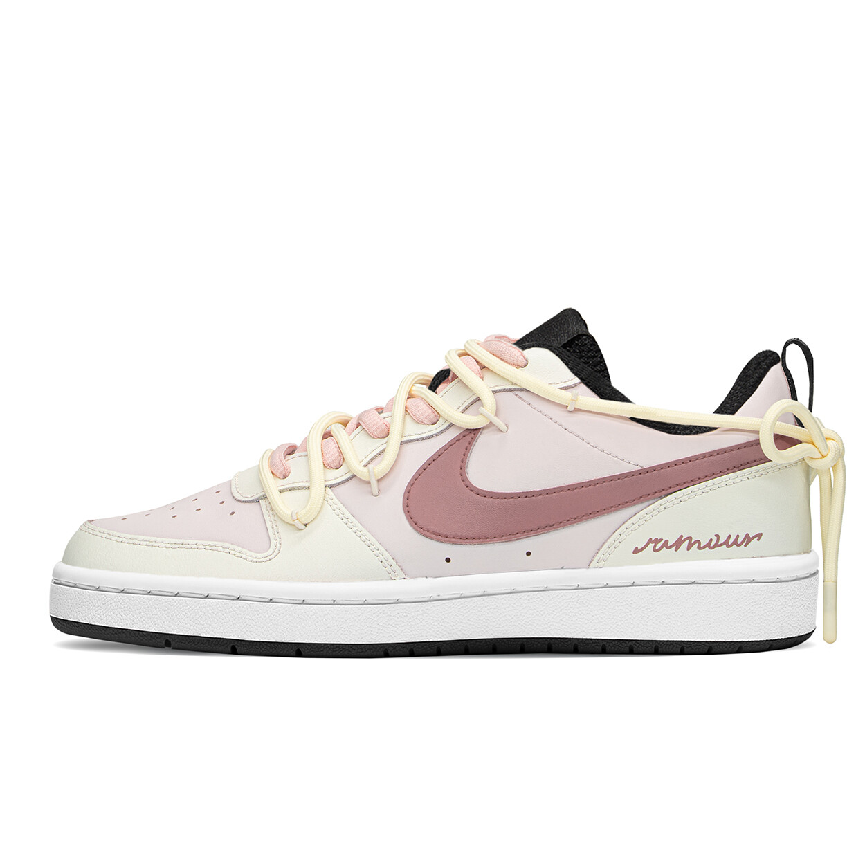 

Кроссовки Nike Court Borough Skateboarding Shoes Women's Low-top Beige/Pink, белый/фиолетовый