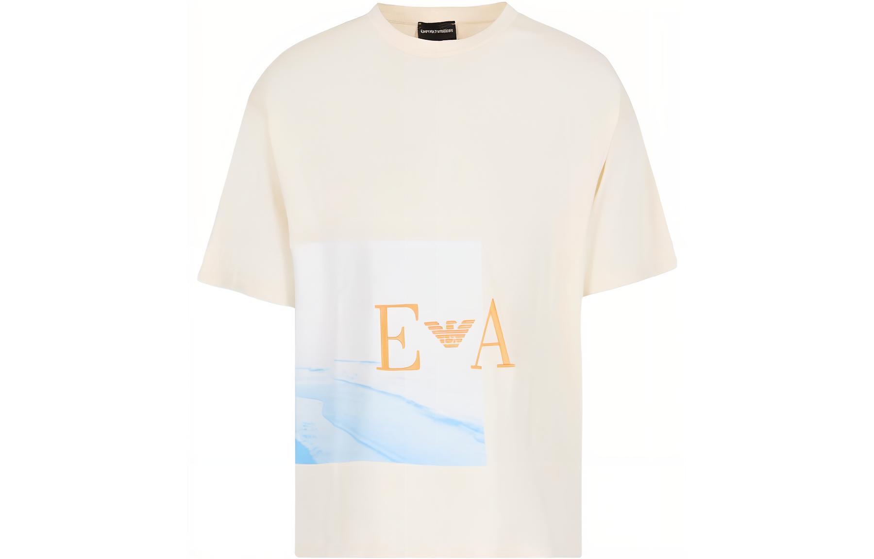 Футболка SS23 мужская теплого белого цвета EMPORIO ARMANI — фото 2