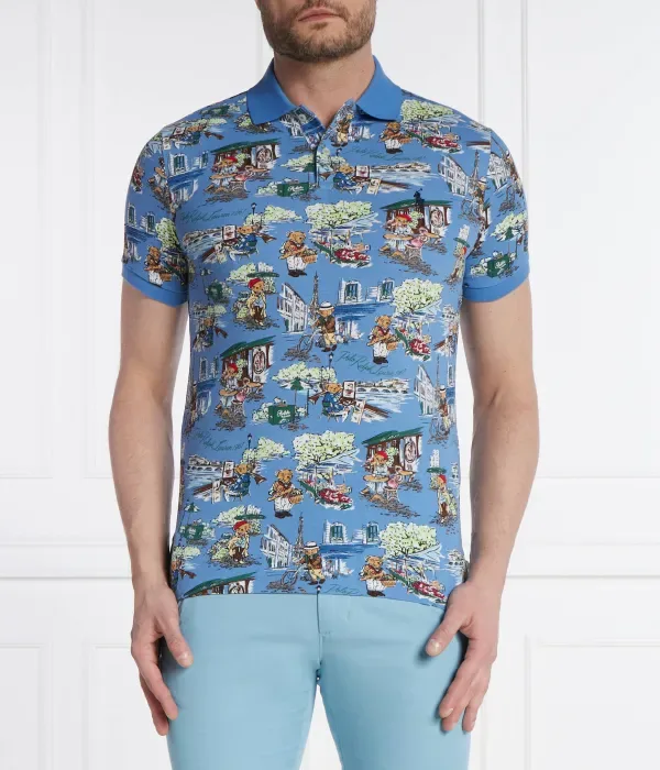Поло ПАРИЖ БЕАР slim fit Polo Ralph Lauren, синий