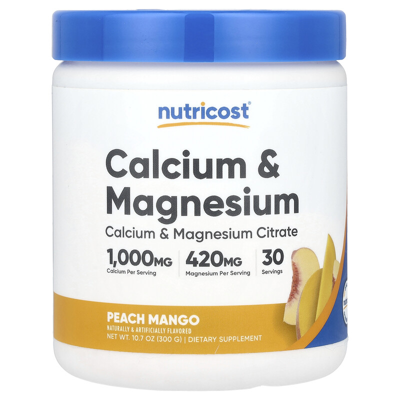 

Nutricost, Кальций и магний, персик и манго, 300 г (10,7 унции)