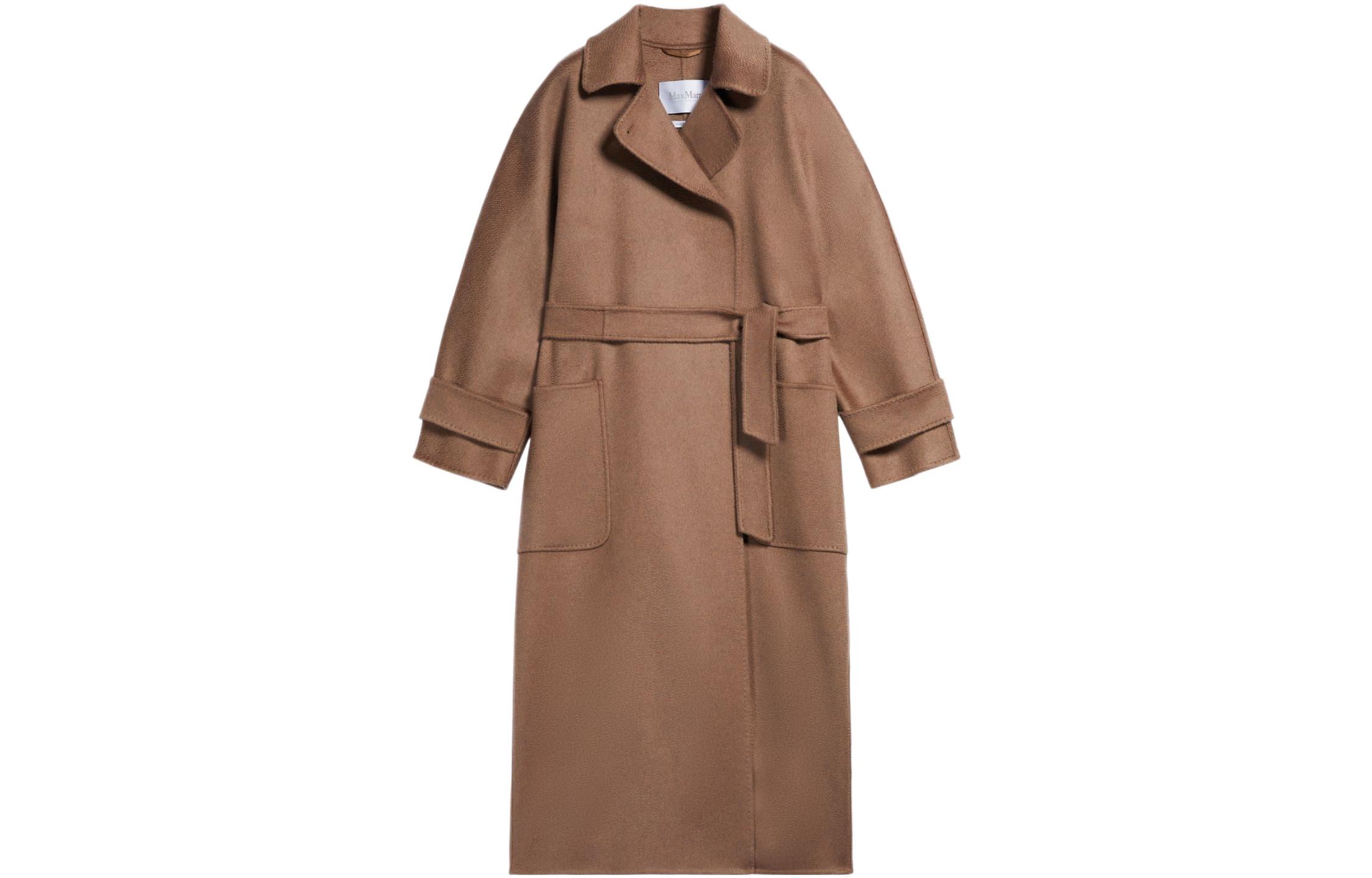 

MaxMara Коричневое женское пальто с бархатистой текстурой, Brown