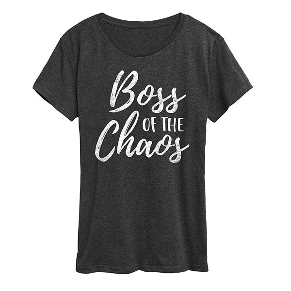 

Футболка с принтом Women's boss of the chaos Unbranded, Heather Charcoal