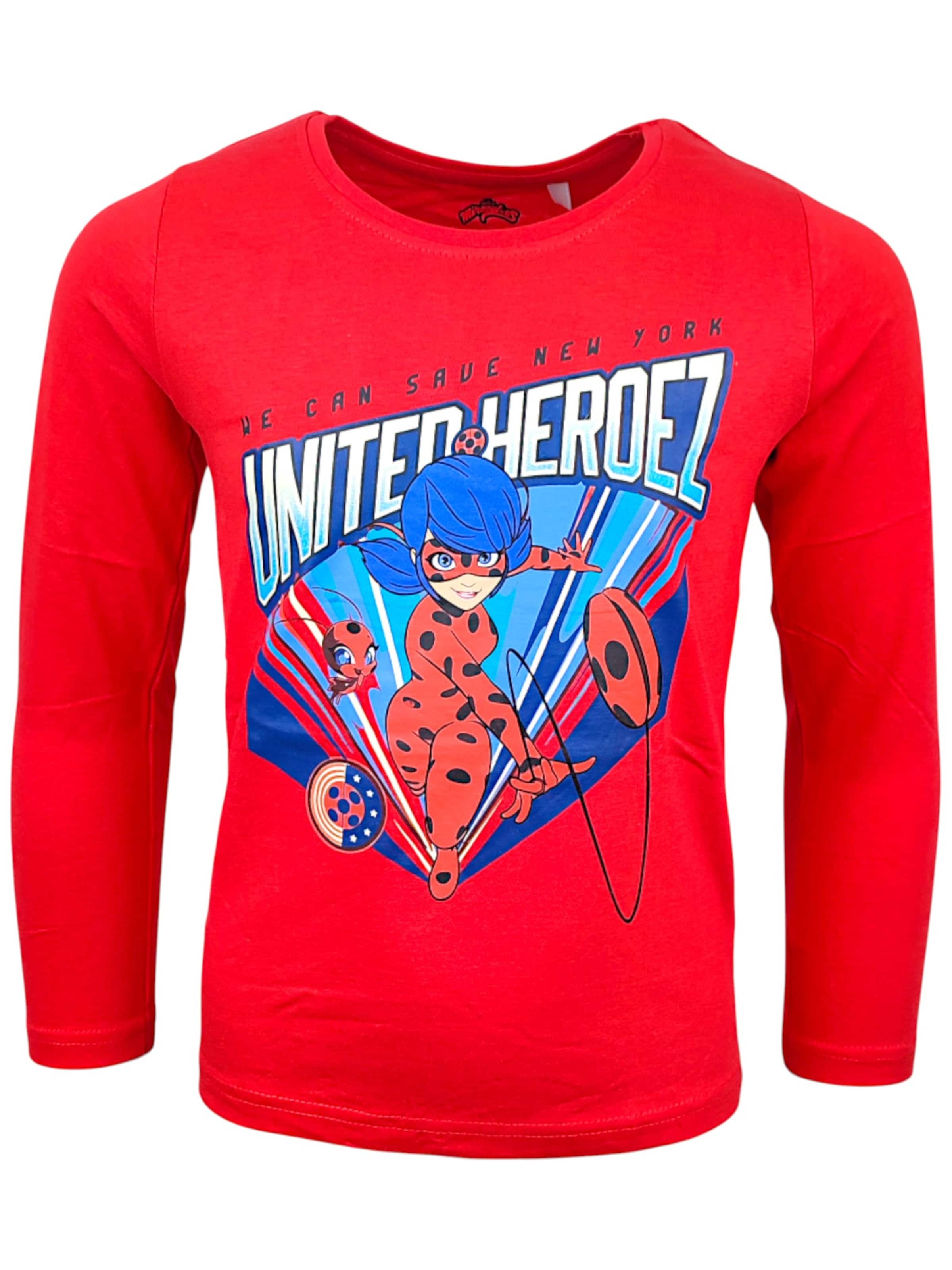 

Miraculous Лонгслив 'Langarmshirt Ladybug' в ярко-красном цвете