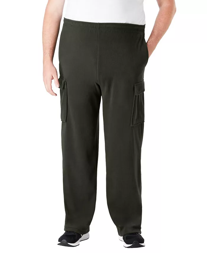 

Большие и высокие исследовательские плюшевые карго-штаны из флиса Kingsize, зеленый