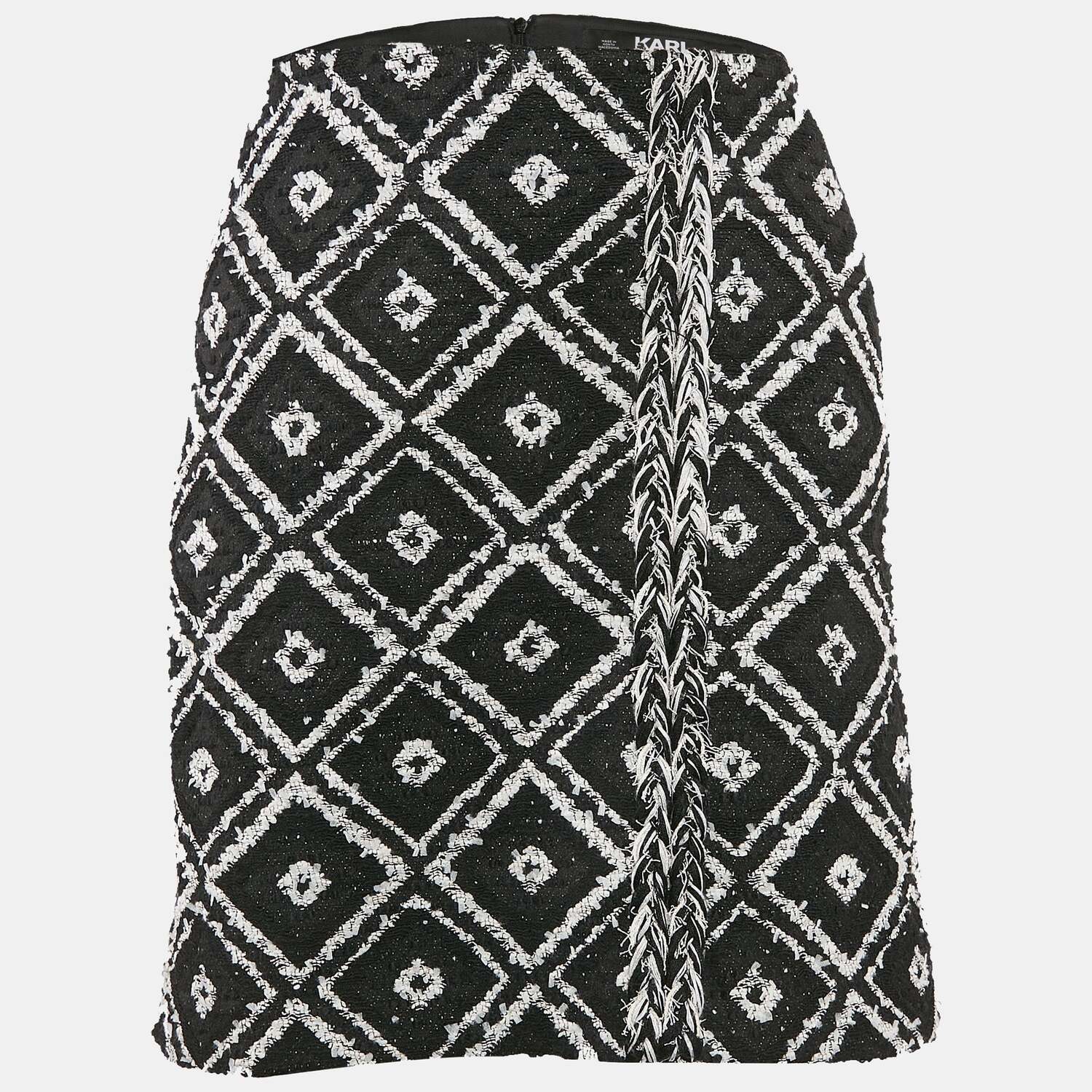 

Черная твидовая мини-юбка Карла Лагерфельда Karl Lagerfeld, черный