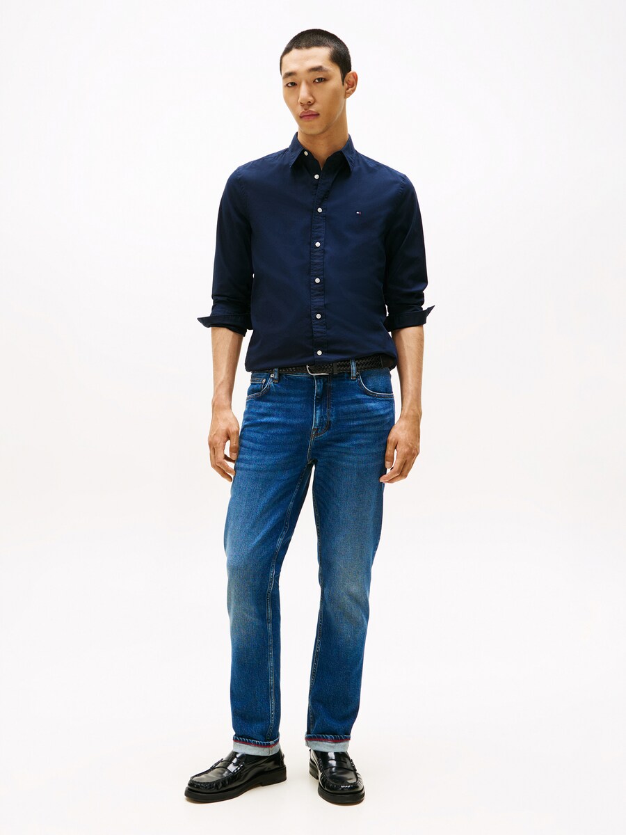 Рубашка Slim Fit на пуговицах TOMMY HILFIGER, темно-синий — фото 4