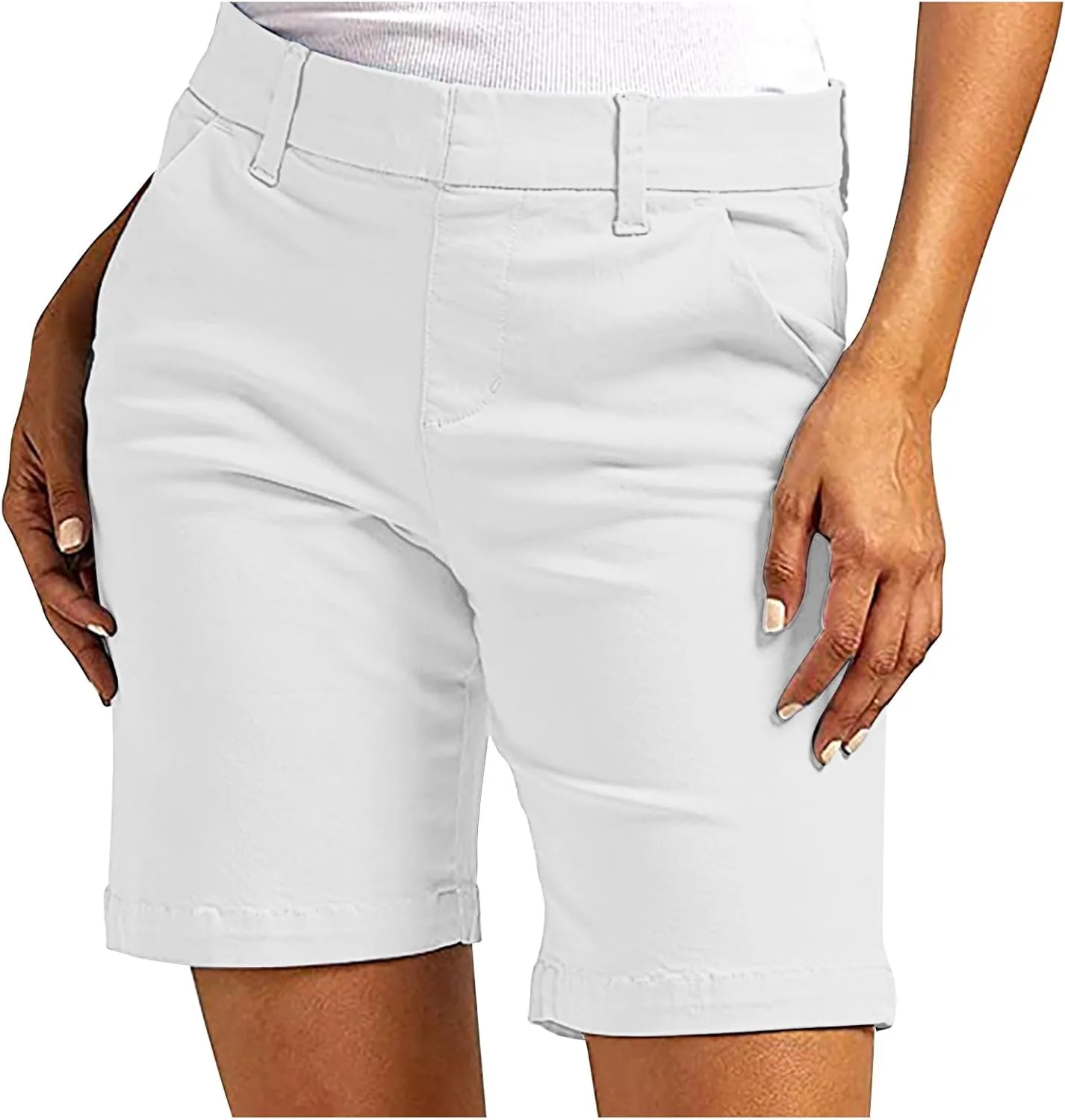 

Женские бермуды Bermuda Shorts с карманами, длина до колена, Mid Rise, Stretch Twill