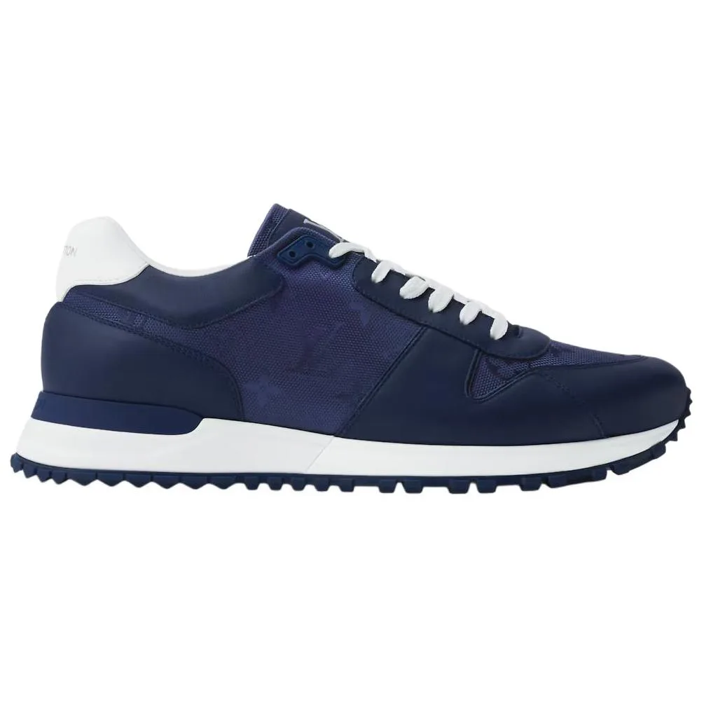 LOUIS VUITTON Кожаные повседневные кроссовки Run Away Cow низкие мужские Marine Blue — фото 3