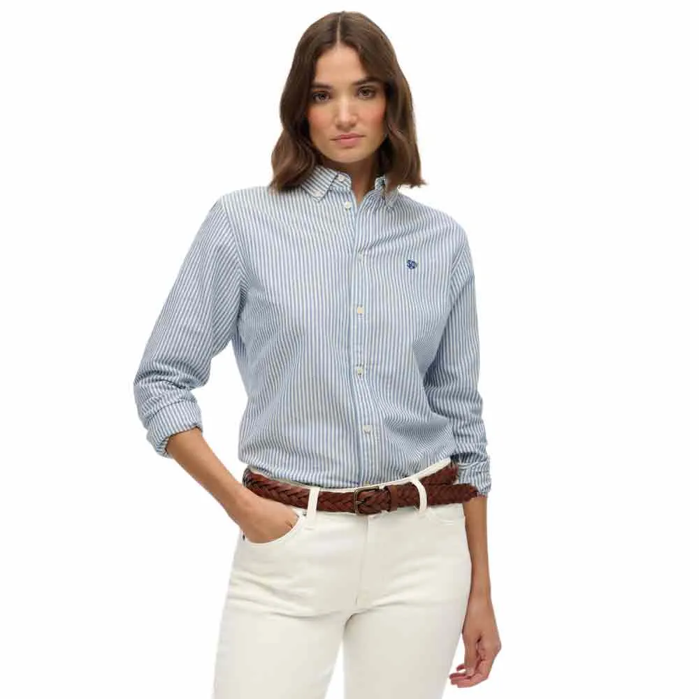 

Рубашка с длинным рукавом Superdry Slim Oxford Bd, синий