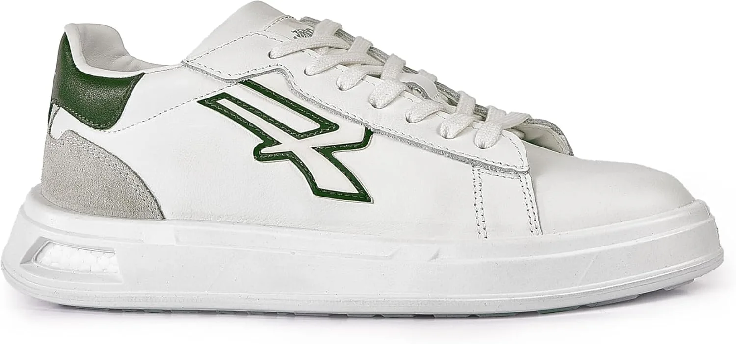 Кроссовки U-Power Urban Lifestyle Snake White Green Beige из мягкой кожи, спортивные, повседневные, низкие, с нескользящей подошвой и вставкой Infinergy, идеально подходят для ежедневного использования U Power, белый/зеленый/бежевый — фото 2