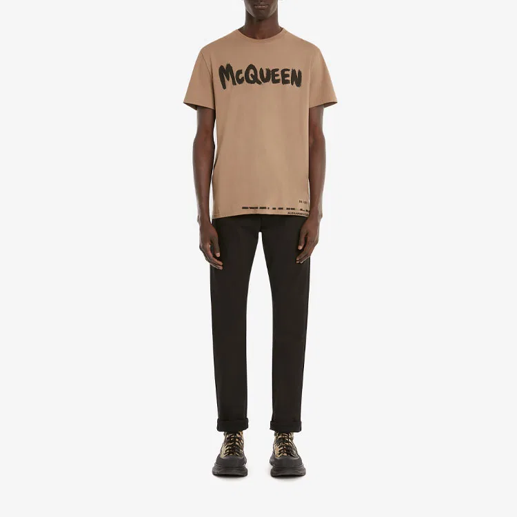 Футболка с принтом Alexander McQueen Light Umber — фото 3