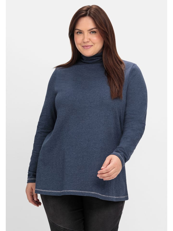 

Футболка sheego Langarmshirt, цвет saphir meliert
