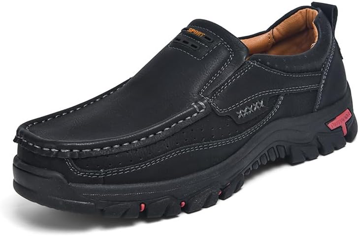 

Мужские слипоны-лоферы на каждый день, кожаная обувь без шнурков, удобные и дышащие, для прогулок, офиса и бизнеса Soft Time Toy, черный