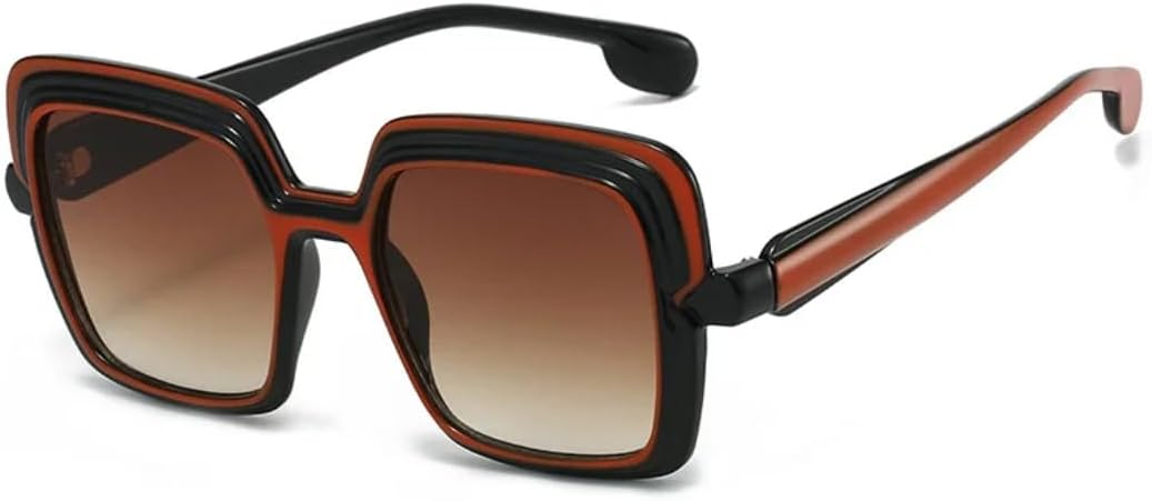 

Роскошные солнцезащитные очки для женщин с градиентным переходом цвета, ретро-дизайн, модный стиль, мужские очки с защитой от УФ-излучения UV400 SZVVBKK, Black Red Brown