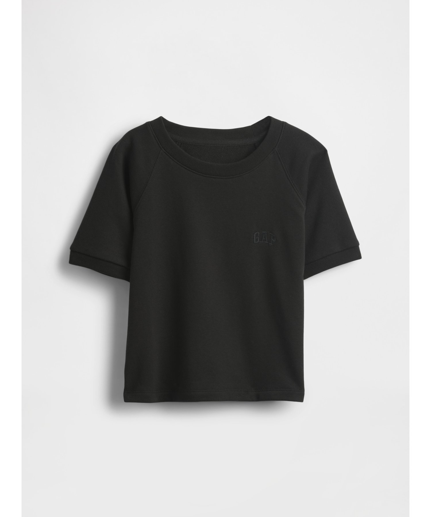 (K) Свободная махровая футболка (детская) GAP, TRUE_BLACK_V2 — фото 4