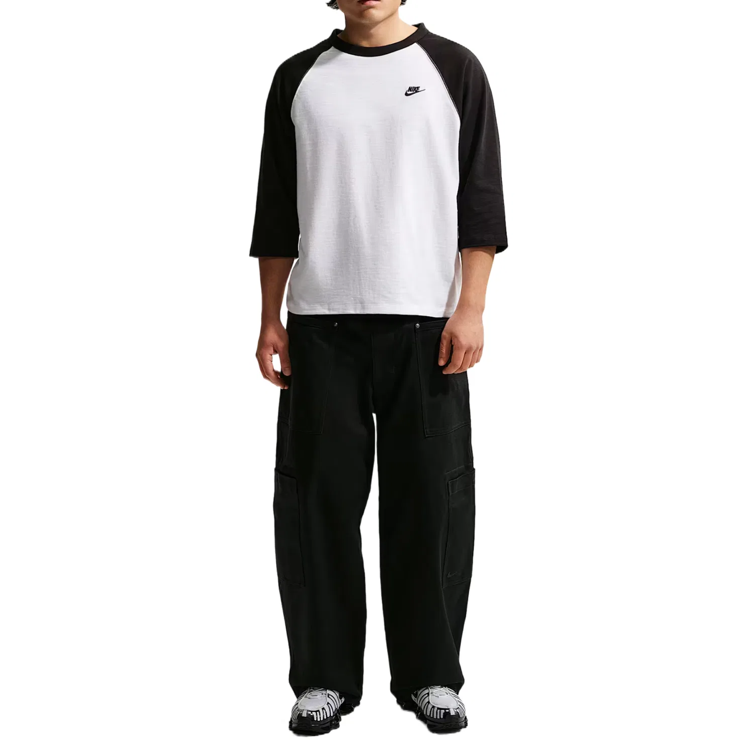 Футболка Club T Shirts Men's Black/White/Black с круглым вырезом, умеренного прямого кроя Nike