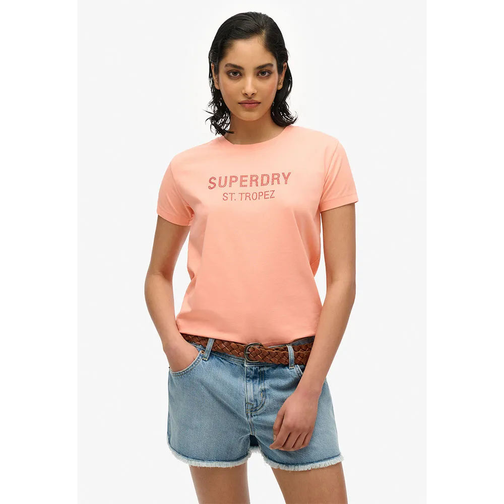

Футболка с коротким рукавом Superdry Sport Luxe Fitted, розовый