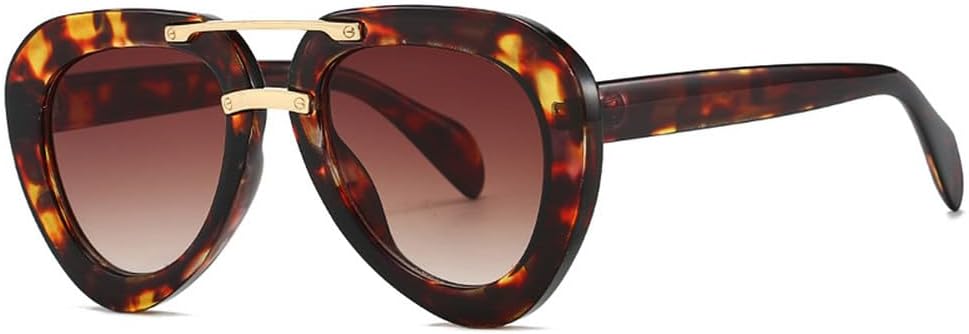 

Мужские солнцезащитные очки с двойной перемычкой, модные градиентные оттенки, защита от УФ-излучения UV400; женские солнцезащитные очки в трендовом сине-зеленом цвете TKKTLLT, Leopard Tea Gradient