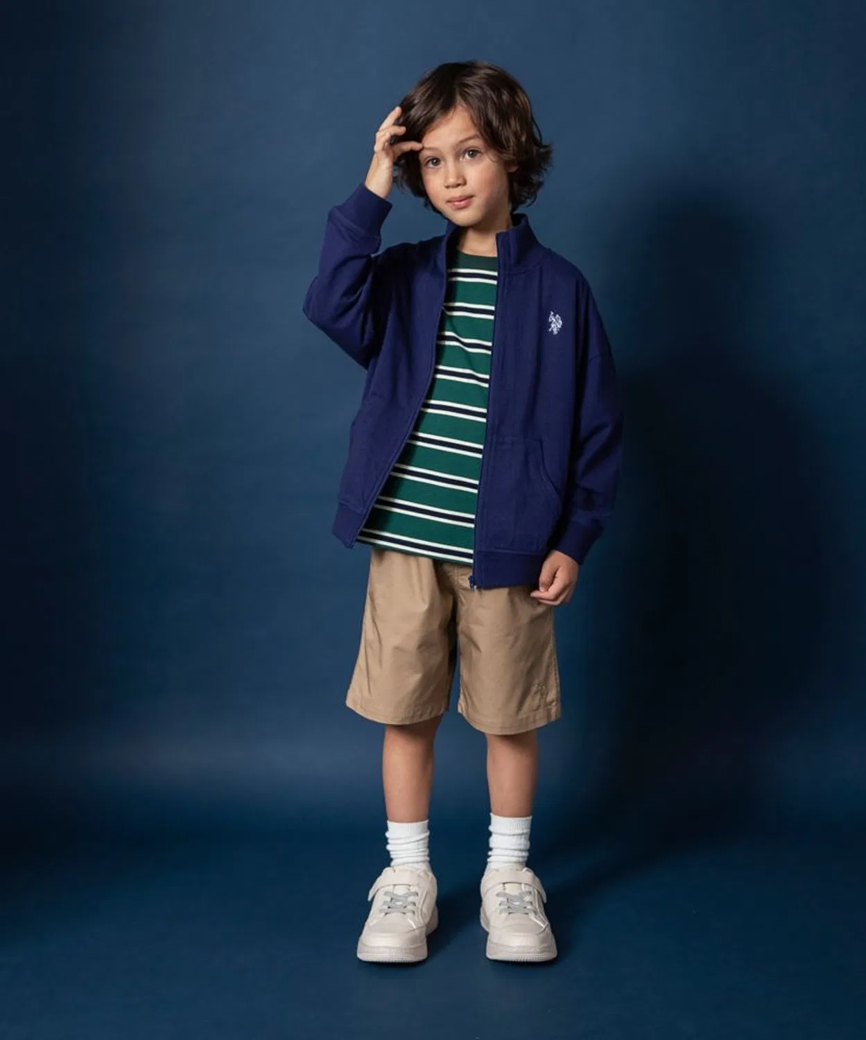Куртка U.S. POLO ASSN. с вышивкой, детская, синяя — фото 4