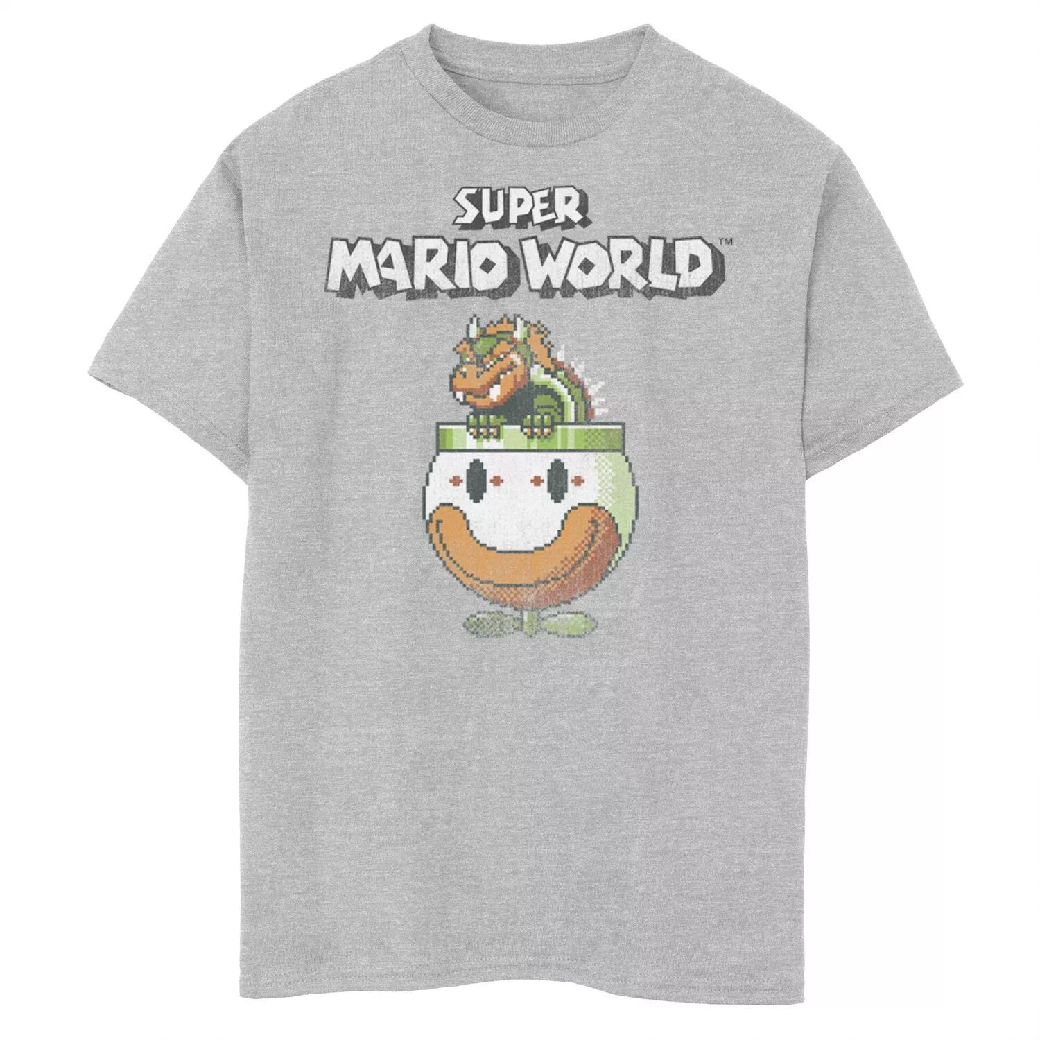 

Футболка с выцветшей надписью Nintendo Super Mario World Bowser Is King для мальчиков 8–20 лет Licensed Character