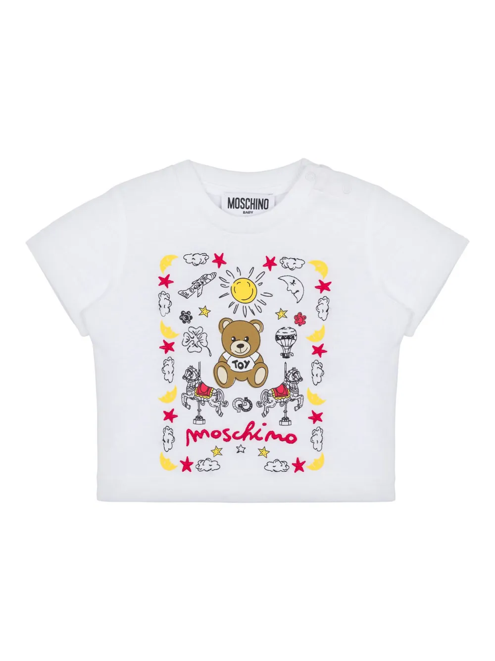 

Футболка с вышивкой Moschino Kids, белый
