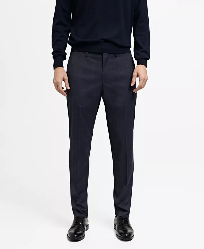 

Мужские брюки для костюма из эластичной ткани Super Slim-Fit MANGO, синий