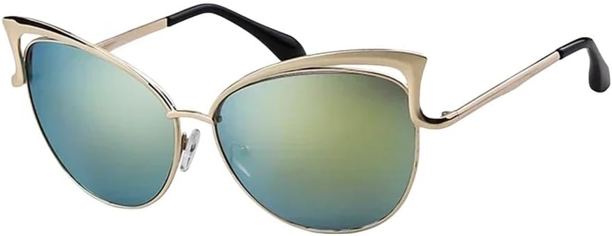 

Металлические солнцезащитные очки «кошачий глаз», модные, персонализированные, для женщин и мужчин, яркие, для вечеринок, с защитой от УФ-излучения UV400 UJNHGQ, C13 Gold Gold