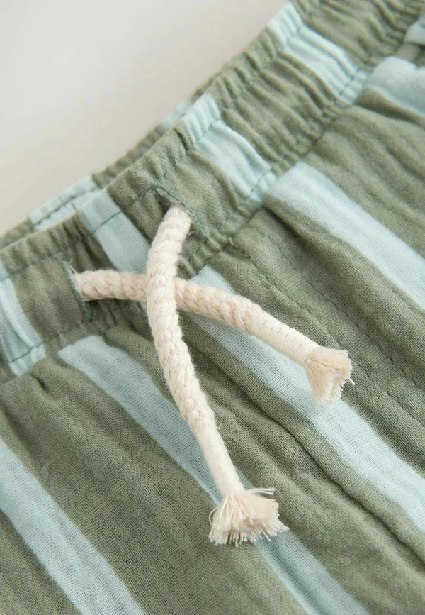 Брюки Next Textured pull on, мятно-зеленые в полоску — фото 2