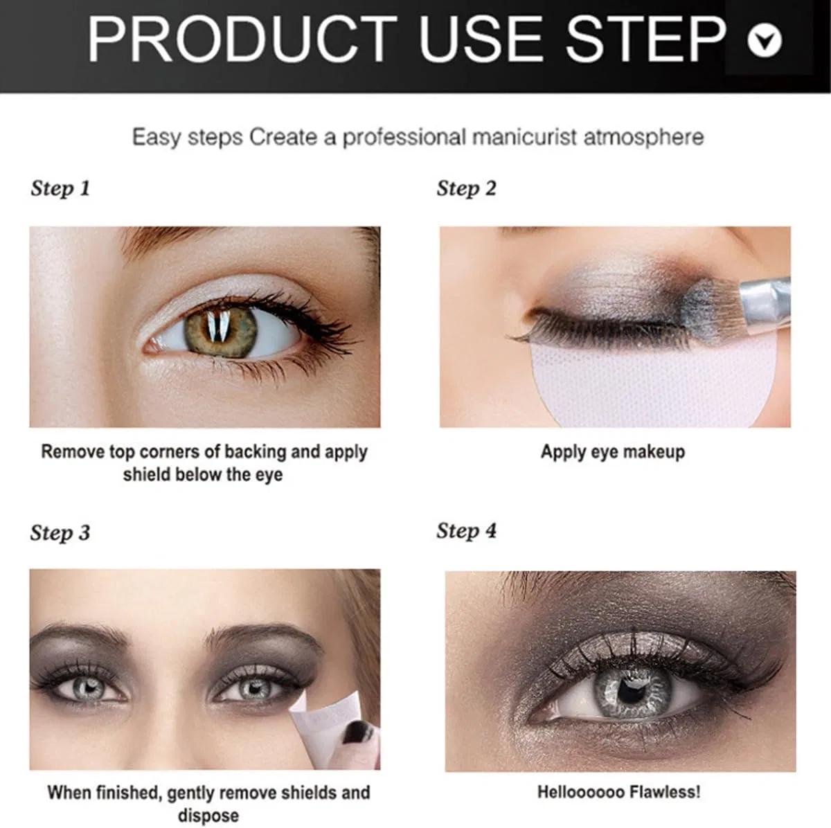 Патчи для глаз Eyeshadow Shield из нетканого материала, 100 шт, белые — фото 3