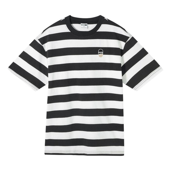 

Футболка downtown striped t-shirt 'black white' Puma, черный