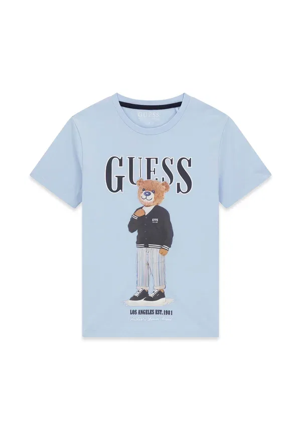 Футболка Guess Junior ss t-shirt print t-shirt, светло-голубая — фото 3