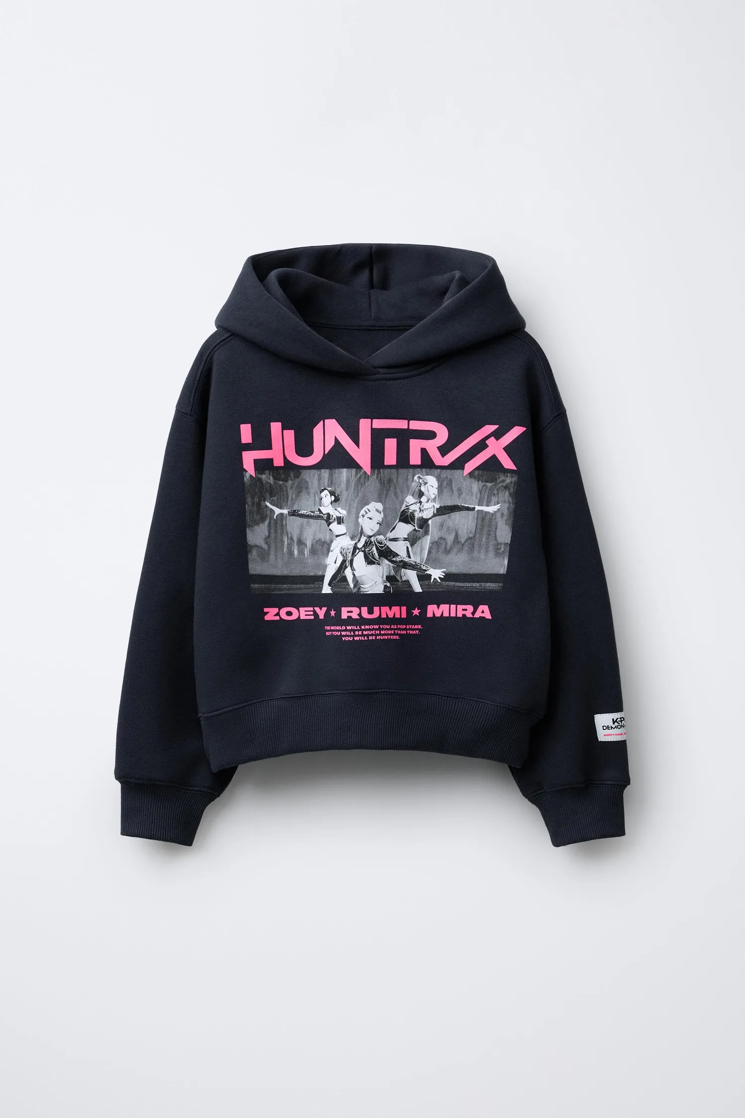 Kpop demon hunters netflix худи с принтом Zara, антрацитово-серый