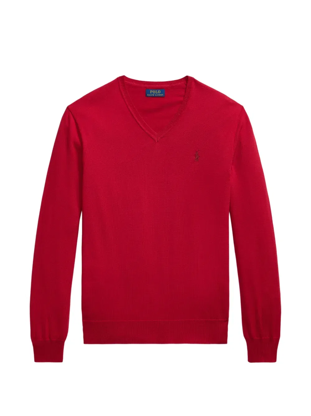 Свитер с V-образным вырезом и вышитым логотипом Polo Ralph Lauren, красный