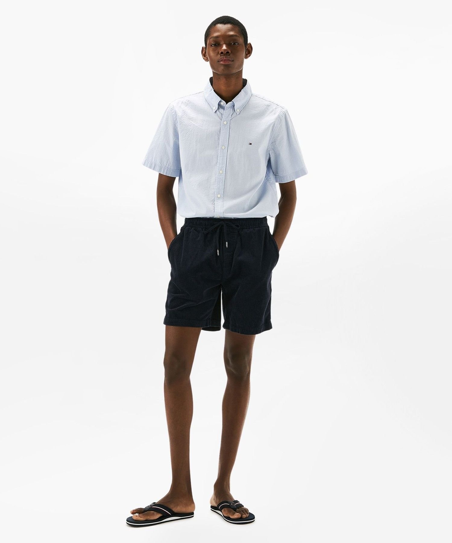Шорты из вельвета, окрашенные в готовом виде TOMMY HILFIGER, Navy DW5 — фото 2
