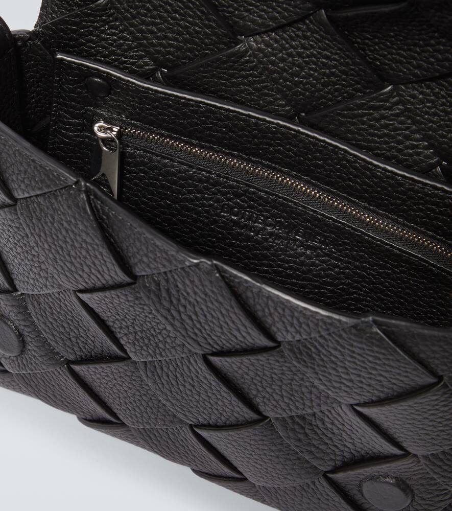 Кожаная сумка через плечо Diago Intreccio Bottega Veneta, Black-Silver — фото 4