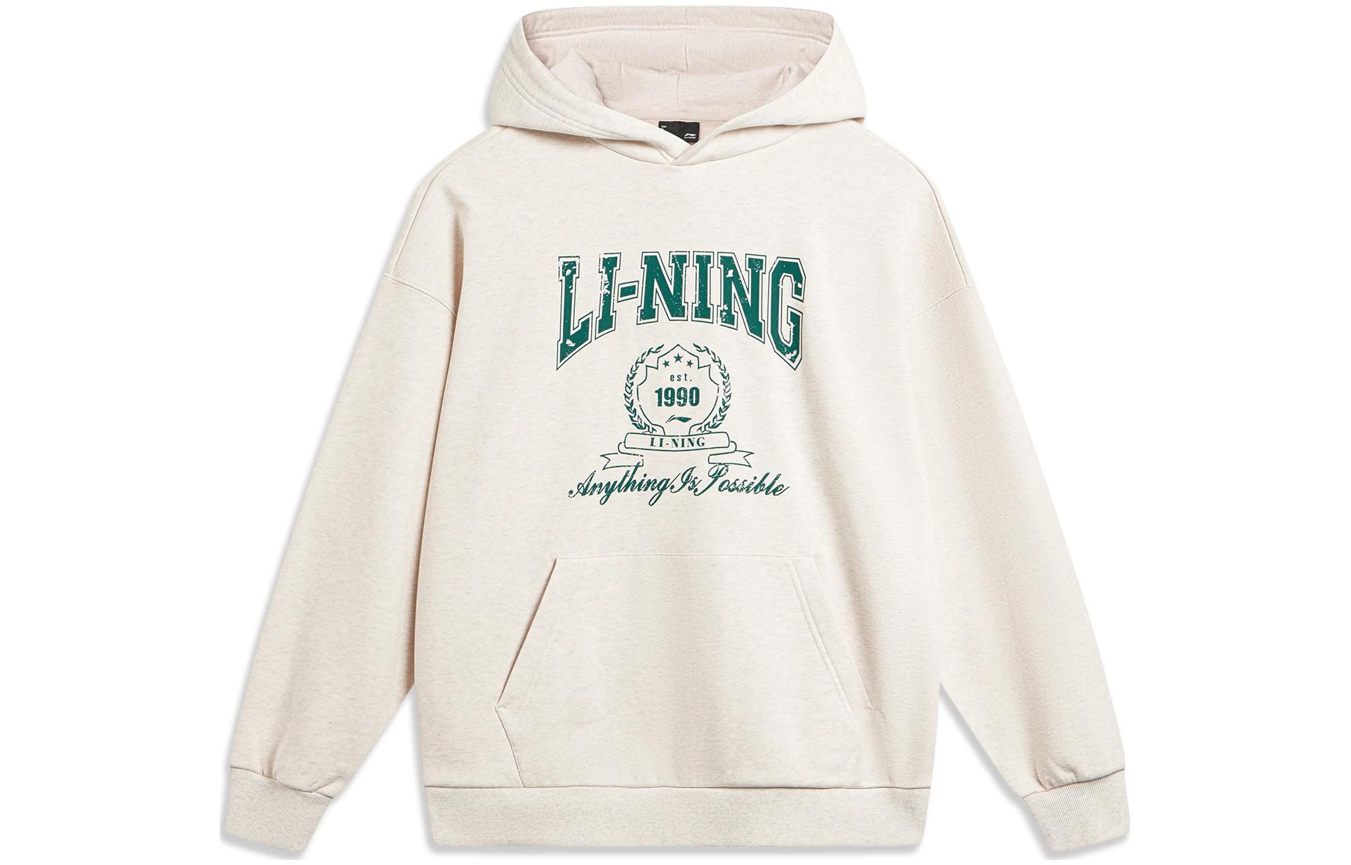 

Толстовка LiNing Sports Life Collection унисекс в сером меланжевом цвете Tile Gray