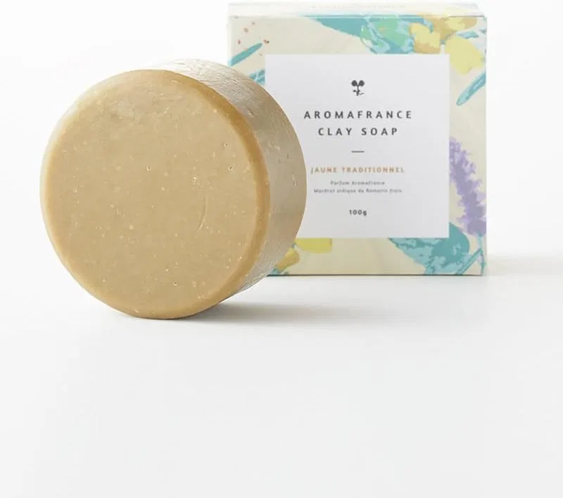 Мыло глиняное ароматическое Aroma France с розмарином и иланг-илангом, 100 г, желтое
