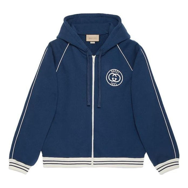 

Свитер cotton jersey sweatshirt with patch 'blue' Gucci, синий
