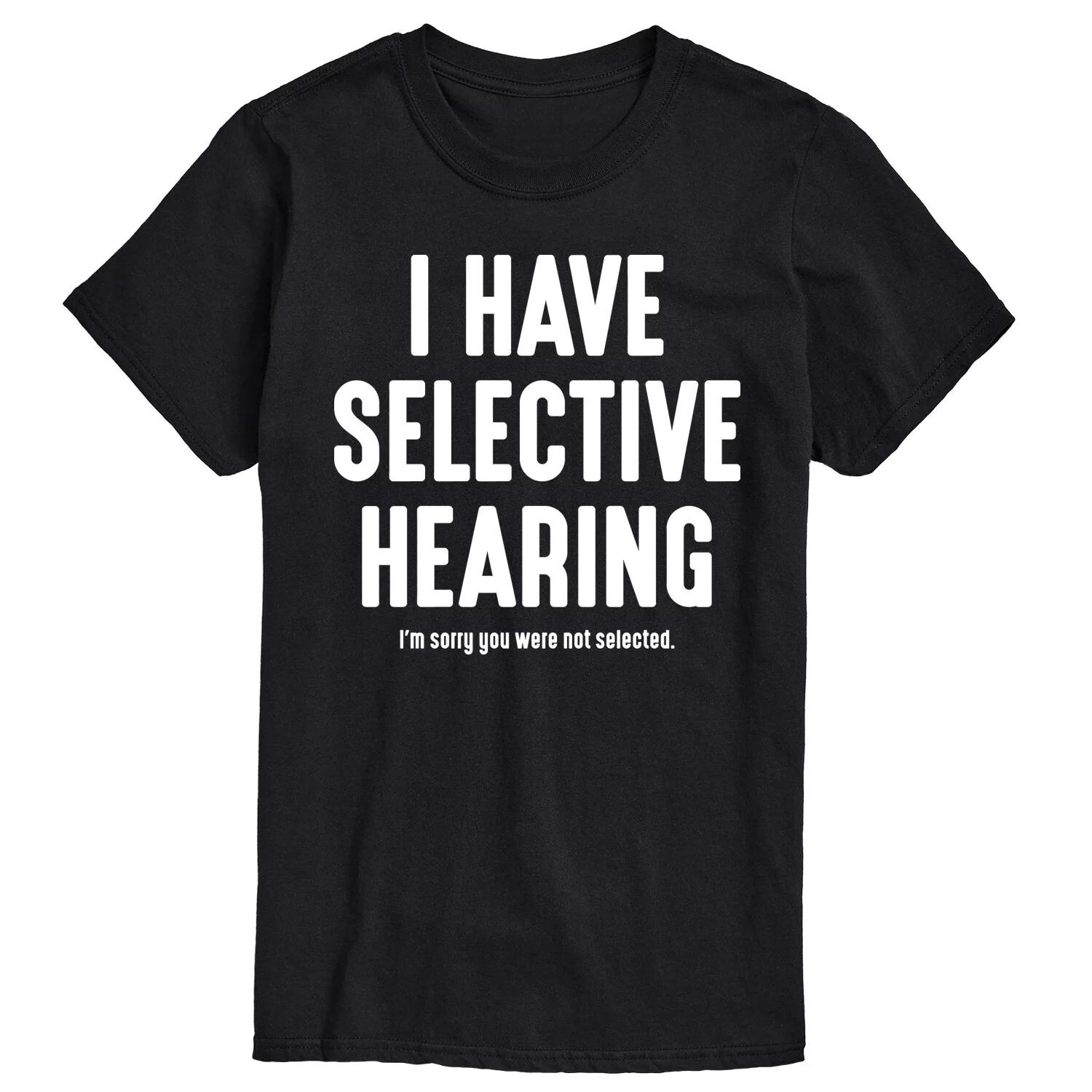 

Футболка Big & Tall Selective Hearing с рисунком Licensed Character, черный