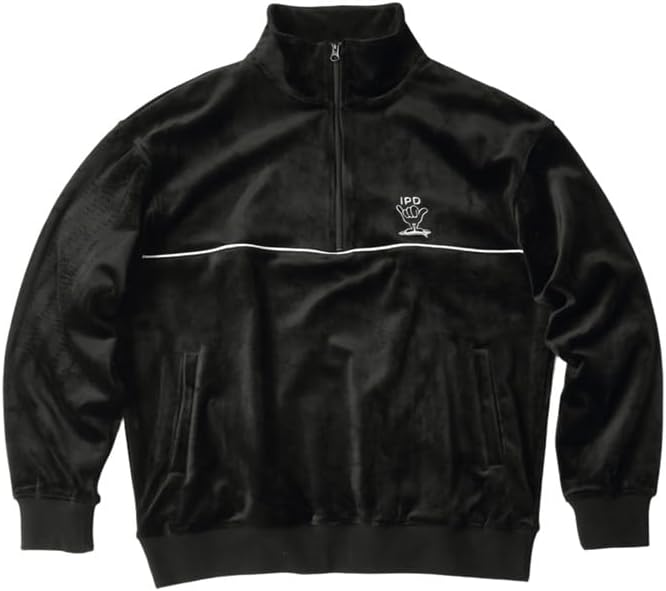 

Мужская флисовая велюровая толстовка IPD SHAKA с половинной молнией, черный