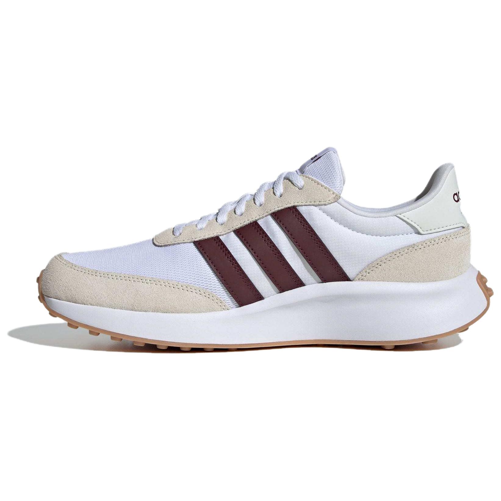 

Кроссовки повседневные низкие мужские белые Adidas, белый/тёмный красновато-фиолетовый/нефритовый белый