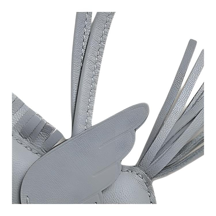 HERMES Milo Lambskin With Swift Calfskin Bag Charm Bag Merch Small Women's Mist Gray — фото 3