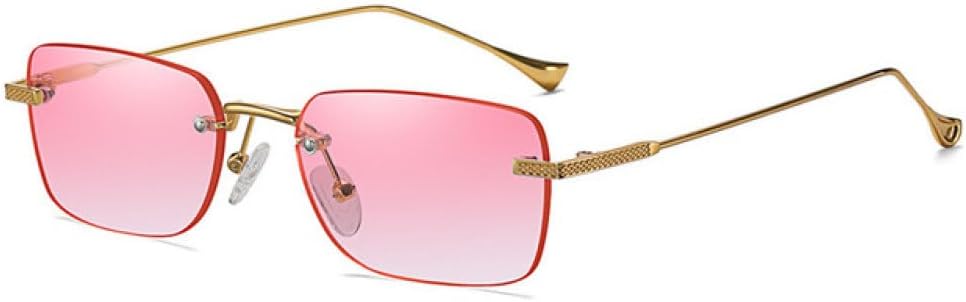 

Мужские солнцезащитные очки без оправы, женские солнцезащитные очки в маленькой оправе, золотистые металлические линзы с градиентом, защита от ультрафиолета UV400 LVTFCO, C04 Pink