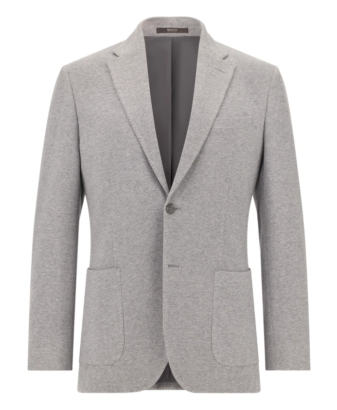 

Футболка B, куртка с диагональным плетением, изготовленная из смесовой хлопковой ткани. Boggi Milano, серый