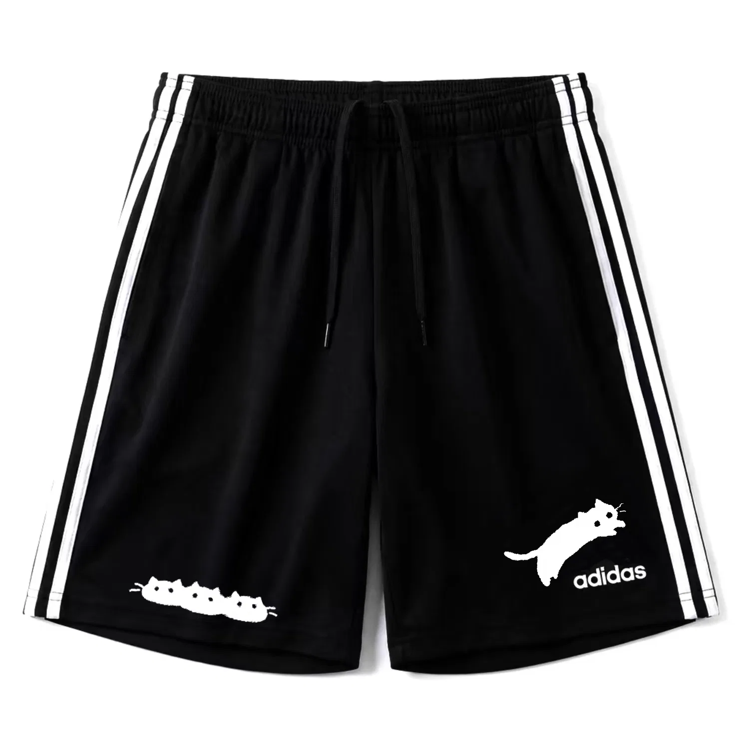 Шорты повседневные с тремя полосками Adidas ESSENTIALS черные