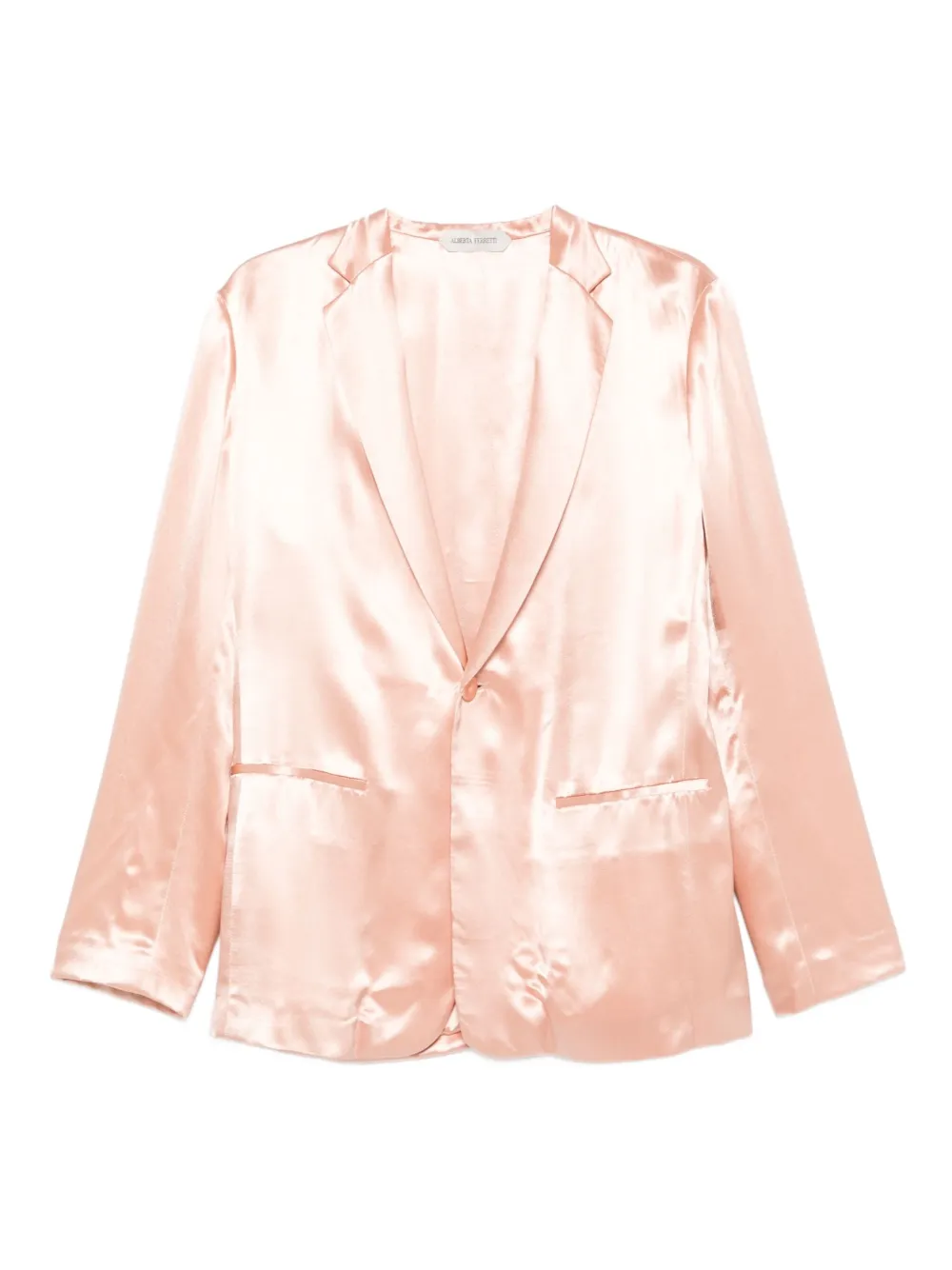 

Атласный однобортный пиджак Alberta Ferretti, розовый