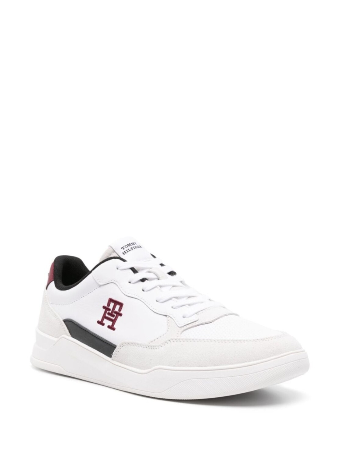 Tommy Hilfiger кроссовки из кожи Cupsole с высокой подошвой, белый — фото 2