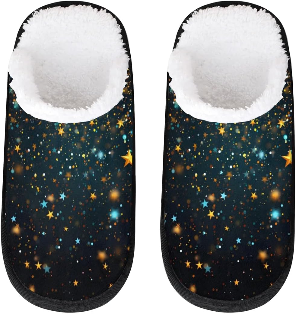 

Тапочки Gublec для женщин и мужчин, уютные с нескользящей подошвой, для дома, теплые плюшевые тапочки для дома, спальни и путешествий, Galaxy Star